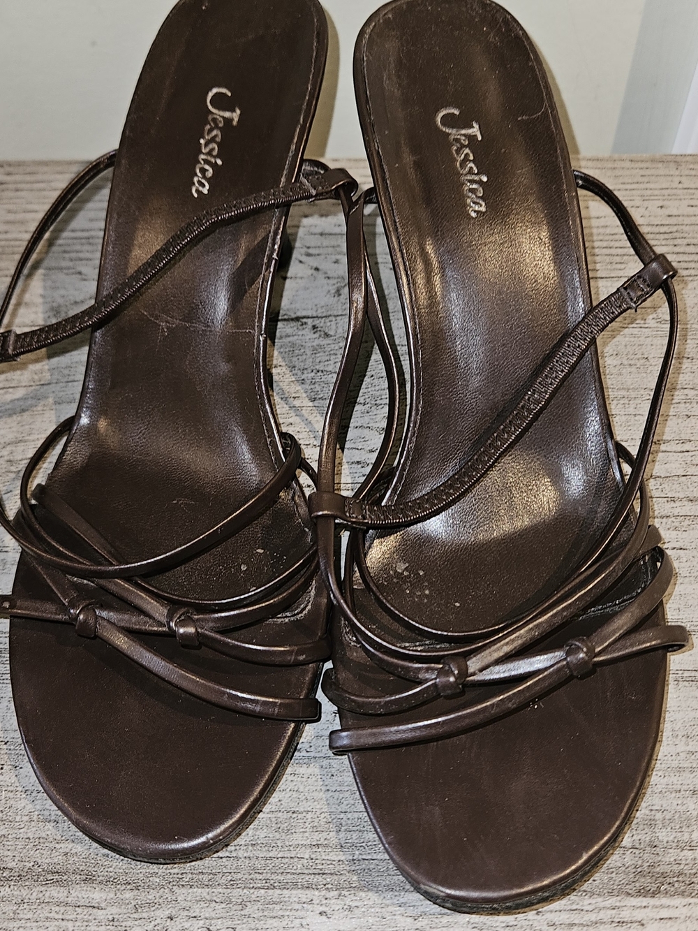 💛2/$15💛Jessica Dark Brown Knotted Strappy Heels